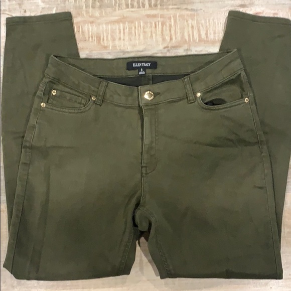 Ellen Tracy Skinny Jeans Green Sz8 - Picture 3 of 6